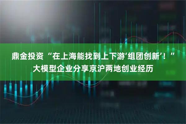 鼎金投资 “在上海能找到上下游‘组团创新’！”大模型企业分享京沪两地创业经历