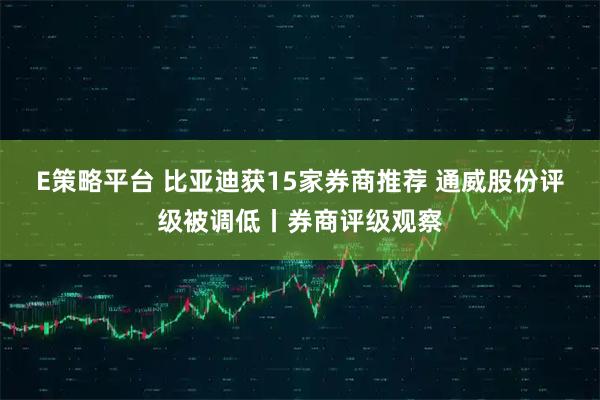 E策略平台 比亚迪获15家券商推荐 通威股份评级被调低丨券商评级观察